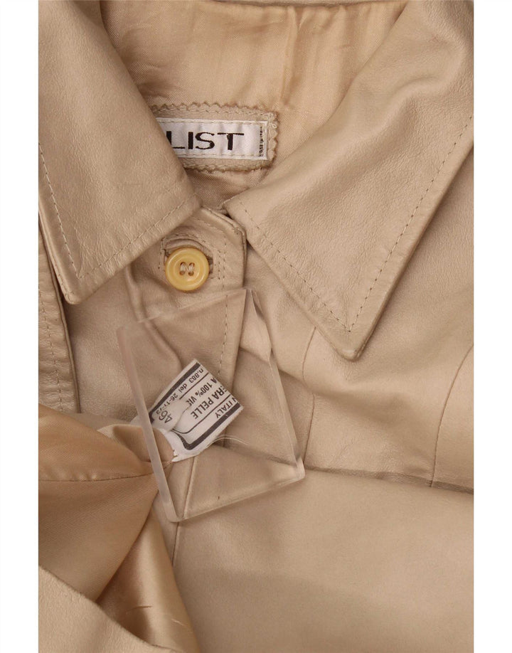 Vintage Γυναικείο Δερμάτινο Μπουφάν IT 46 Large Beige