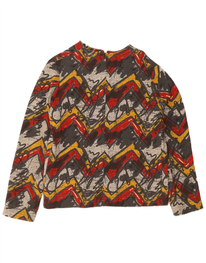 Vintage γυναικεία φόρμα αφηρημένης σχεδίασης Top Jacket UK 18 XL Πολύχρωμο