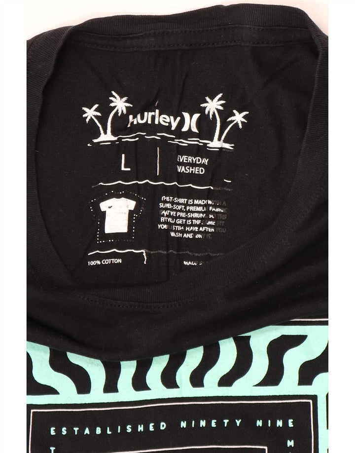 Ανδρικό γραφικό T-Shirt Hurley Top Large Μαύρο