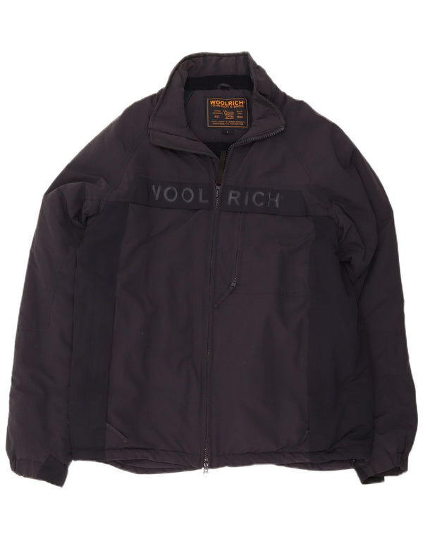 Woolrich Ανδρικό γραφικό αντιανεμικό μπουφάν UK 40 Large Navy Blue Nylon