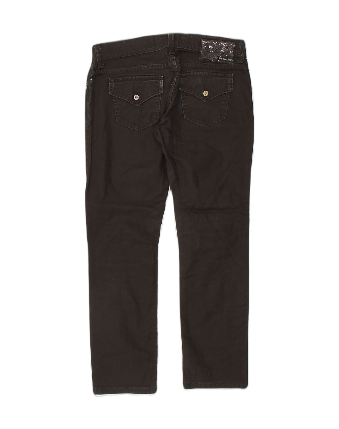 CALVIN KLEIN Womens Slim Casual Trousers W30 L27  Black Cotton | Vintage Calvin Klein | Thrift | Second-Hand Calvin Klein | Used Clothing | Messina Hembry 