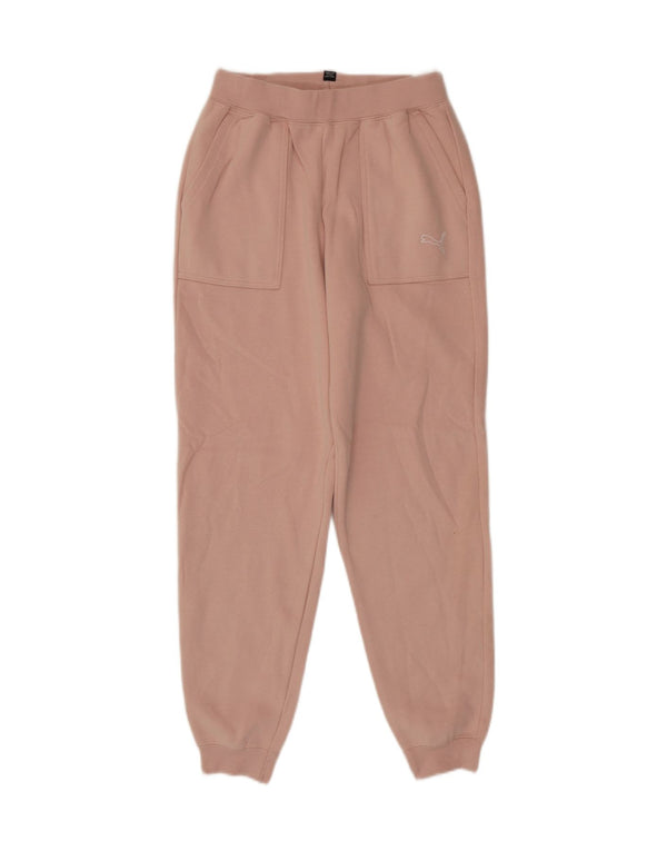 Puma Girls Tracksuit Trousers Joggers 13-14 Years Pink Cotton