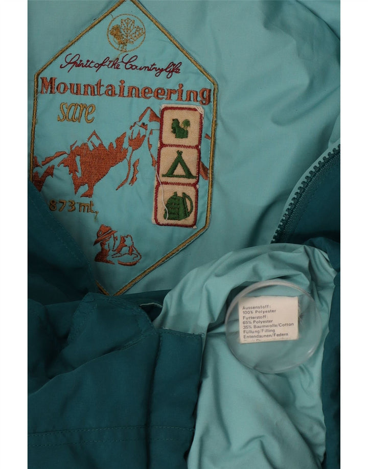 Vintage γυναικείο μπουφάν με κουκούλα UK 18 XL μπλε πολυεστέρας