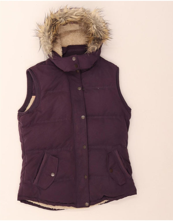Fat Face Γυναικεία κουκούλα με επένδυση Gilet UK 12 Medium Purple Polyester