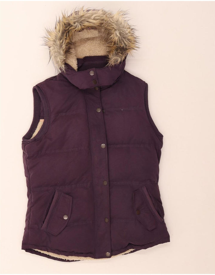 Fat Face Γυναικεία κουκούλα με επένδυση Gilet UK 12 Medium Purple Polyester