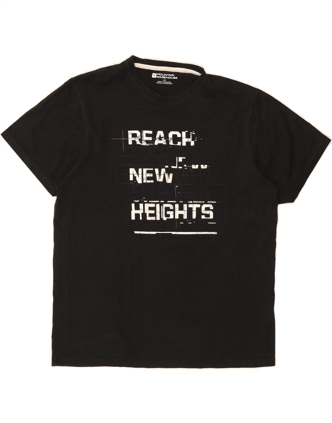 MOUNTAIN WAREHOUSE Mens Graphic T-Shirt Top Large Black Cotton Vintage Mountain Warehouse and Second-Hand Mountain Warehouse from Messina Hembry 