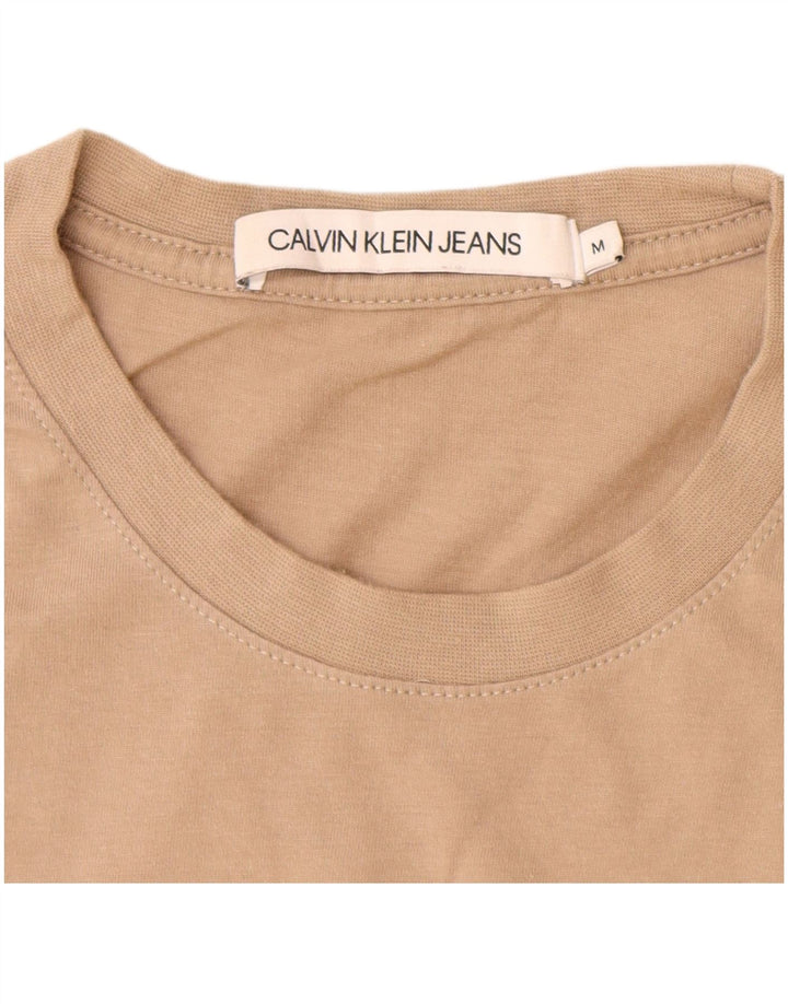 Ανδρικό γραφικό μπλουζάκι CALVIN KLEIN JEANS, Βαμβακερό, μεσαίο καφέ