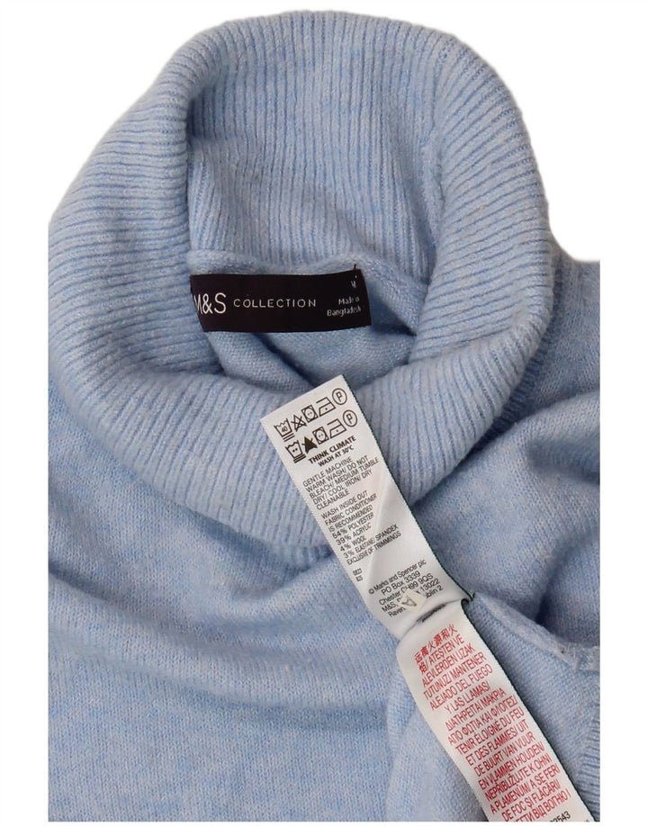 Marks & Spencer Γυναικείο πουλόβερ με ρολό λαιμόκοψη UK 14 μεσαίο μπλε πολυεστέρας