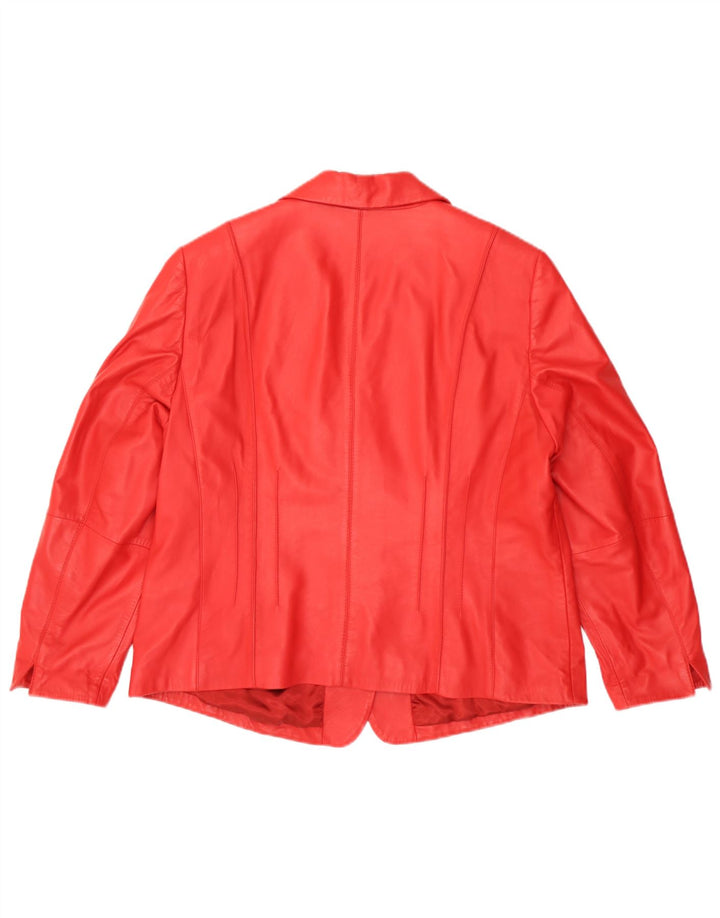Gerry Weber Γυναικείο δερμάτινο σακάκι με 3 κουμπιά UK 20 2XL Κόκκινο Δερμάτινο
