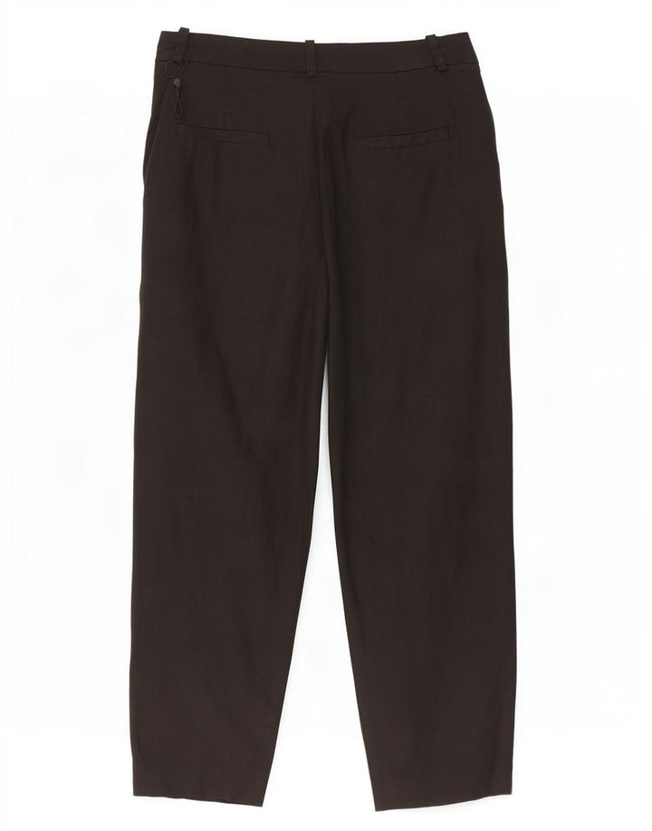 Massimo Dutti Γυναικείο Cropped Παντελόνι EU 40 Medium W30 L25 Μαύρο λινό