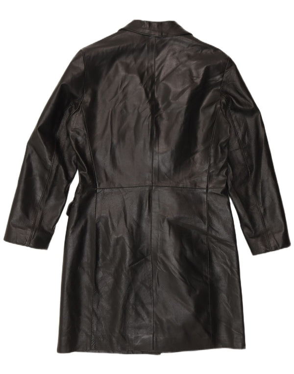 Vintage Γυναικείο Δερμάτινο Παλτό IT 42 Medium Black Leather