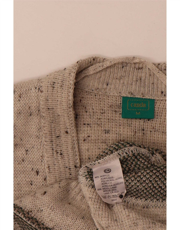 C&A Ανδρικό πουλόβερ Canda Cardigan Μεσαίο Μπεζ Γεωμετρικό Ακρυλικό