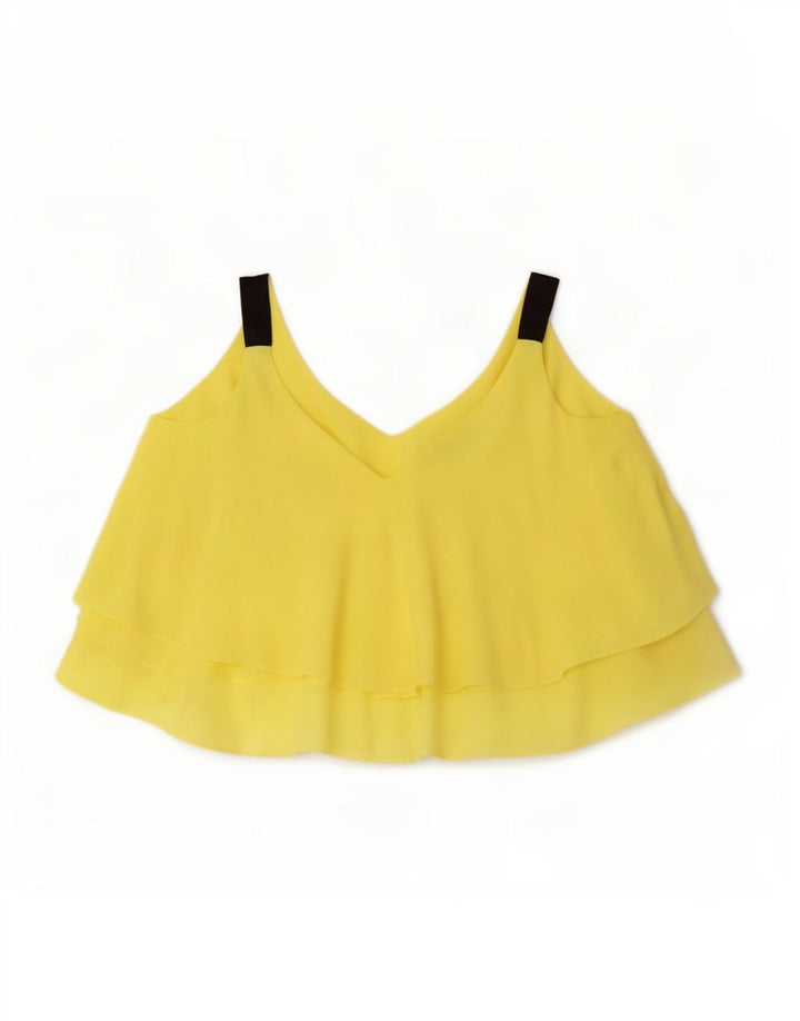 Zara Womens Oversized Cami Top 10 Small Yellow Polyester