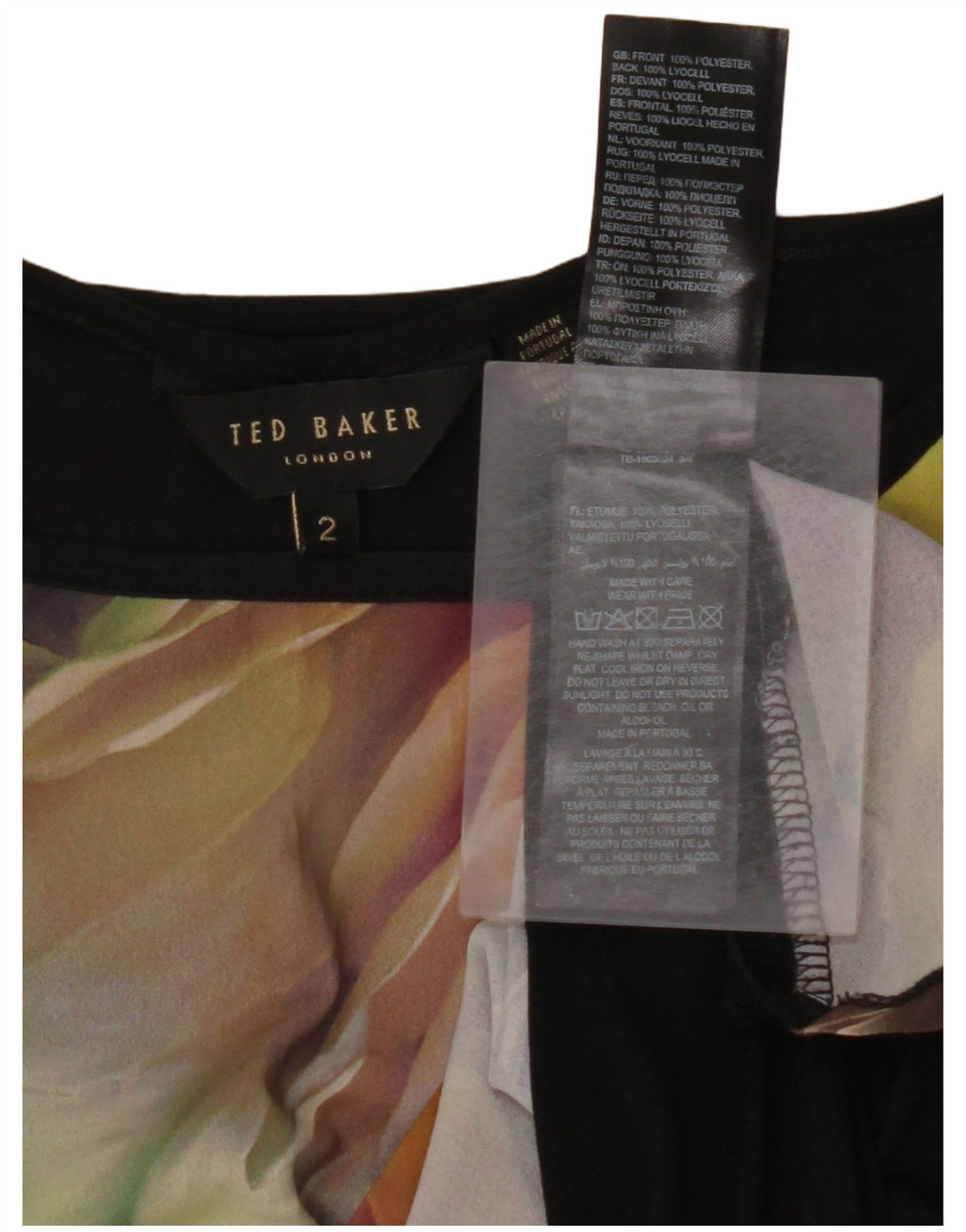 TED BAKER Γυναικεία Αμάνικη Μπλούζα Oversized Top Size 2 Small Black Floral