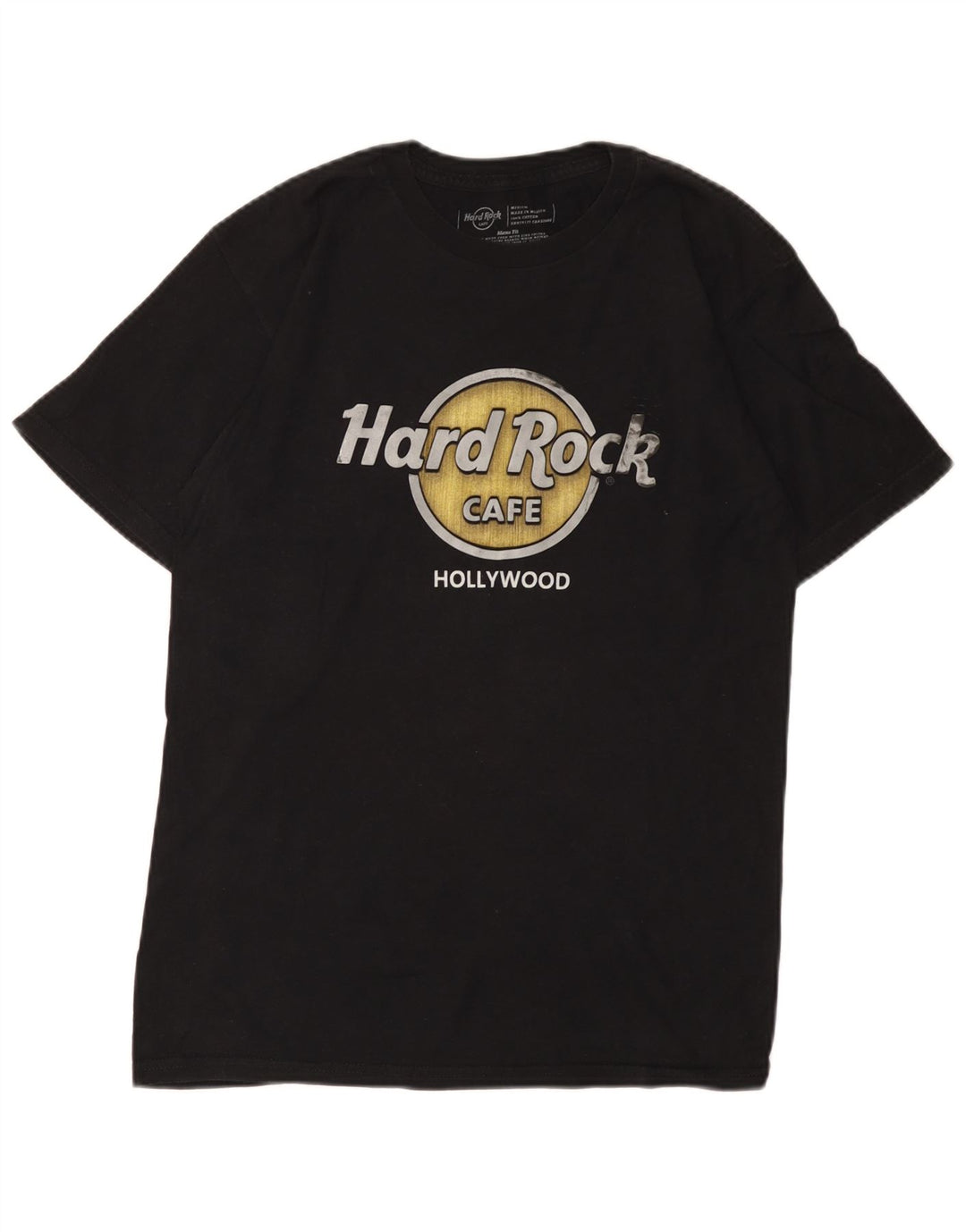 Hard Rock Cafe Ανδρικό T-Shirt με γραφικά Hollywood Top Μεσαίο μαύρο βαμβακερό