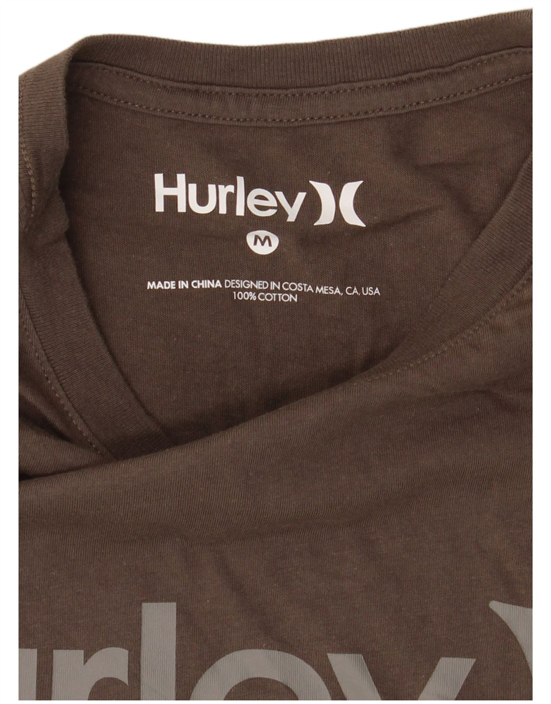 Ανδρικό γραφικό T-Shirt Hurley Τοπ μεσαίο καφέ βαμβακερό