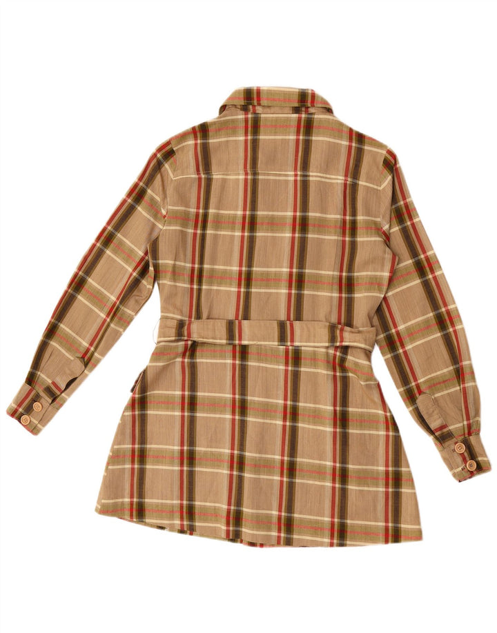 Daniel Hechter Γυναικείο πουκάμισο Longline Μπλούζα UK 10 Small Brown Check