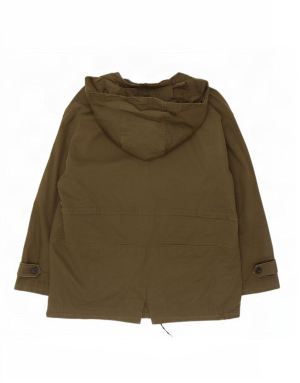 Massimo Dutti Γυναικείο μπουφάν Parka με κουκούλα UK 18 XL Χακί βαμβακερό