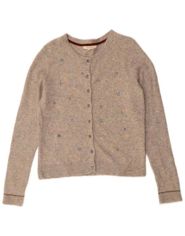 WHITE STUFF Γυναικείο πουλόβερ ζακέτα με αφηρημένο σχέδιο UK 10 Small Grey