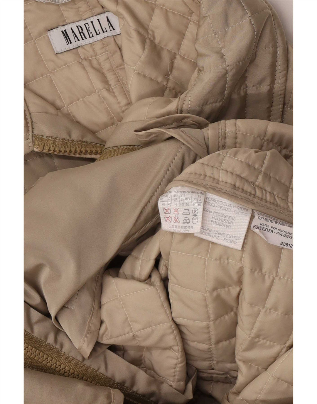 Γυναικείο καπιτονέ μπουφάν Marella UK 14 Medium Beige Polyester