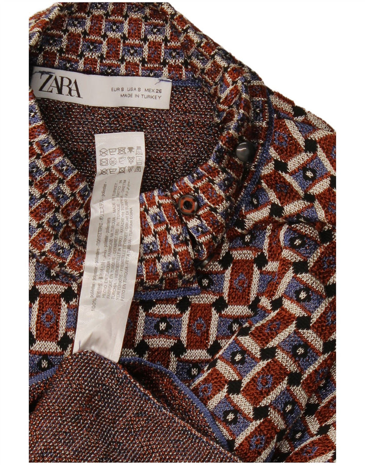 ZARA Γυναικείο πουλόβερ με λαιμόκοψη μεγάλου μεγέθους χελώνας UK 10 Small Burgundy