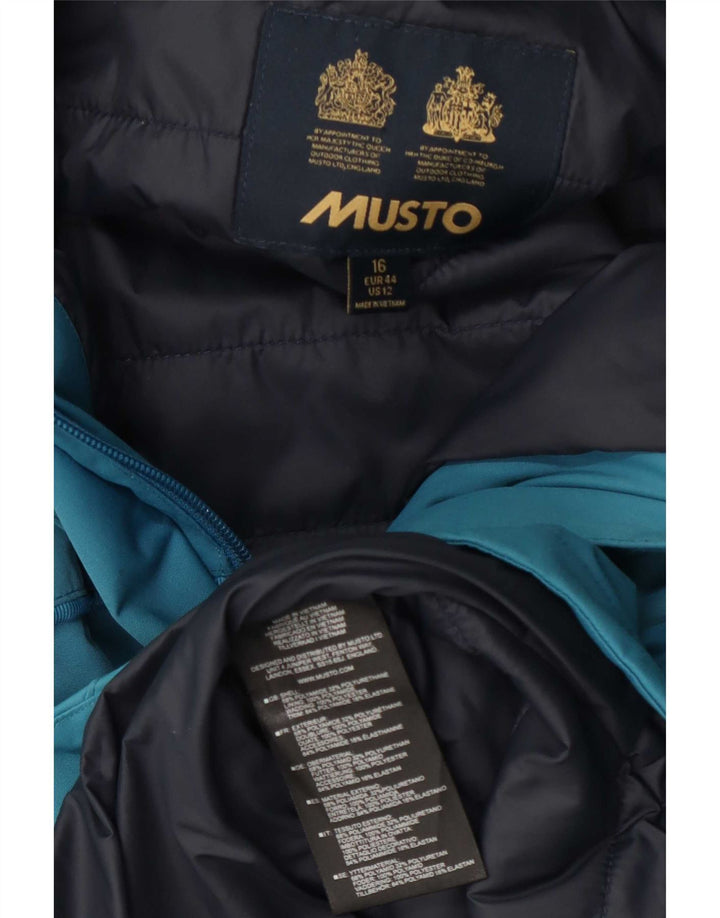 Musto γυναικείο μπουφάν με κουκούλα αντιανεμικό UK 16 μεγάλο μπλε πολυαμίδιο