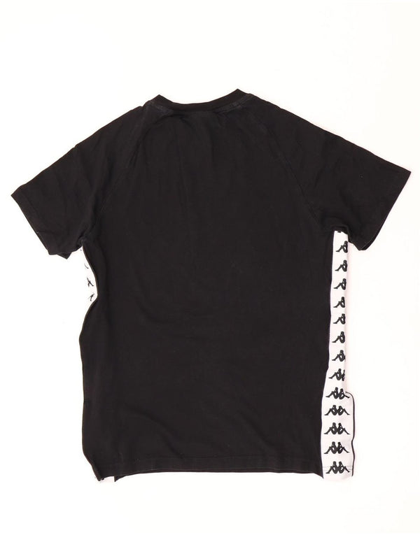Kappa Γυναικείο T-Shirt Top UK 10 Small Black Colourblock Βαμβακερό