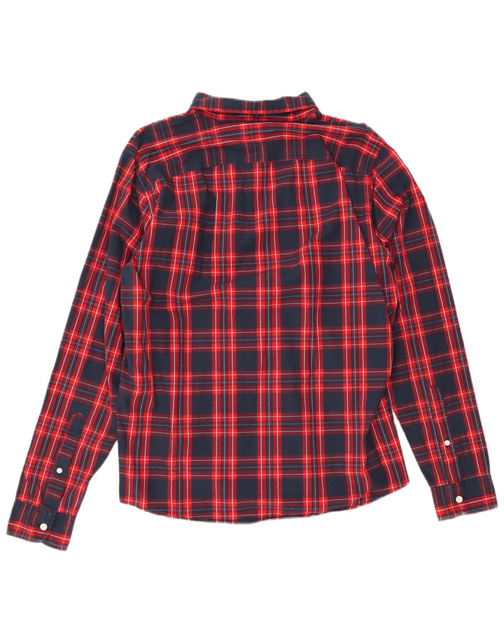 HOLLISTER Mens Flannel Shirt XL Navy Blue Check Cotton