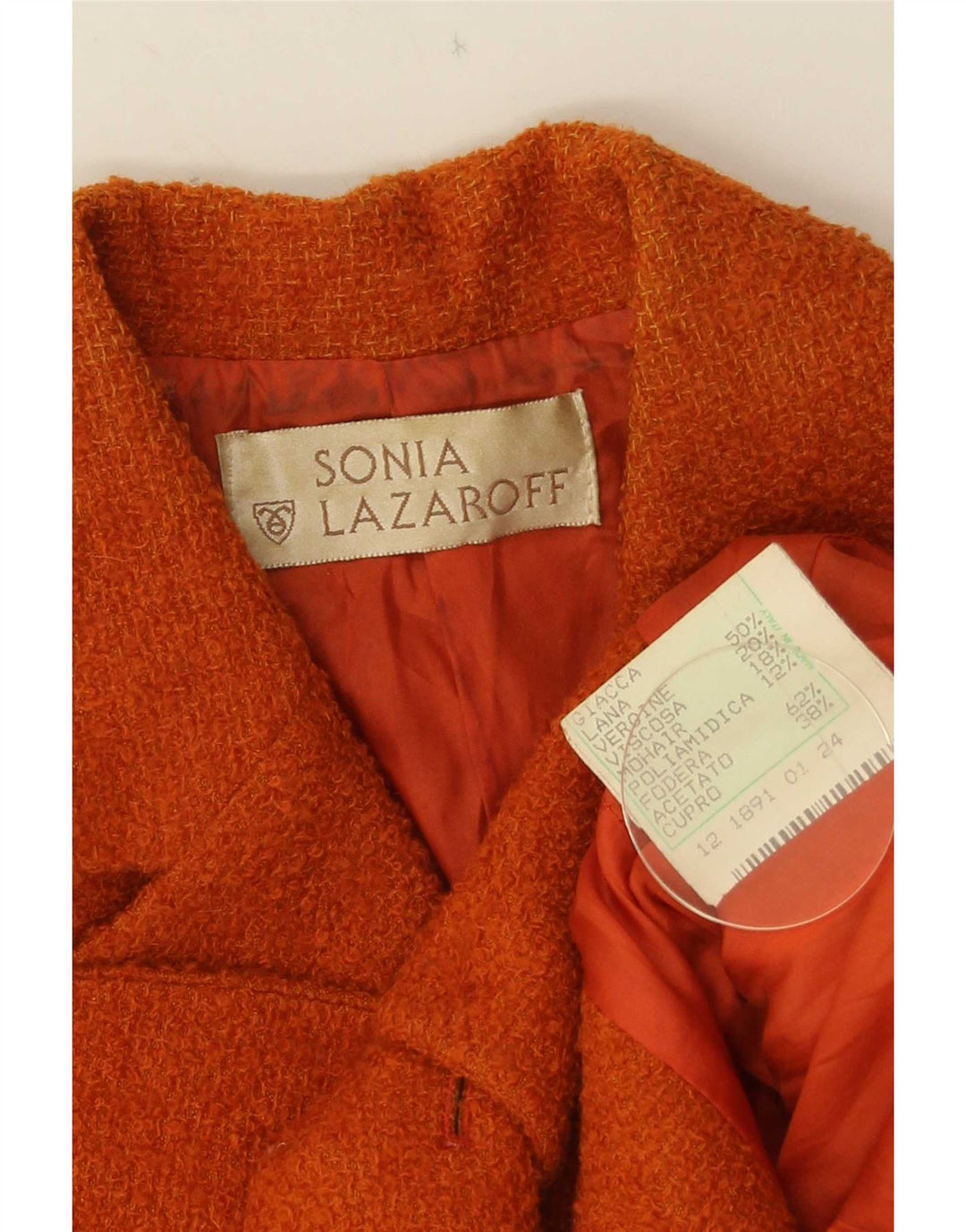 Vintage Γυναικείο Μπουφάν Blazer με 4 Κουμπιά IT 42 Μαλλί μεσαίου πορτοκαλί