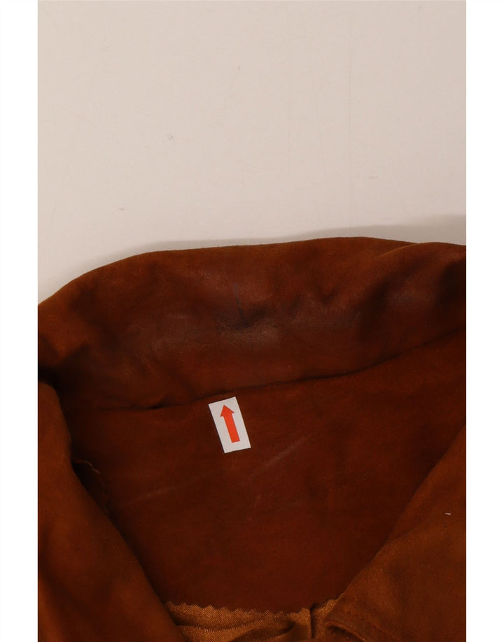 Vintage Ανδρικό Suede Jacket UK 40 Large Brown Δερμάτινο
