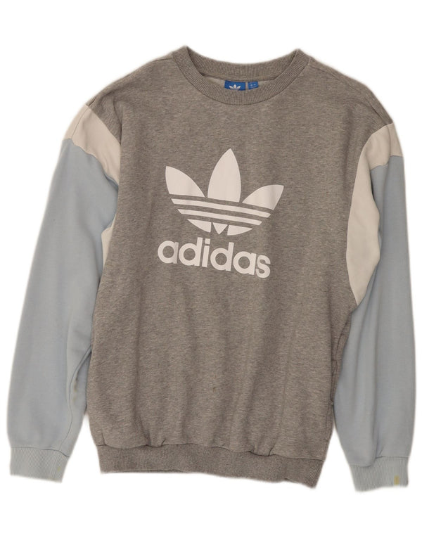 Γυναικείο γραφικό φούτερ Adidas Jumper UK 8 Small Grey Colourblock