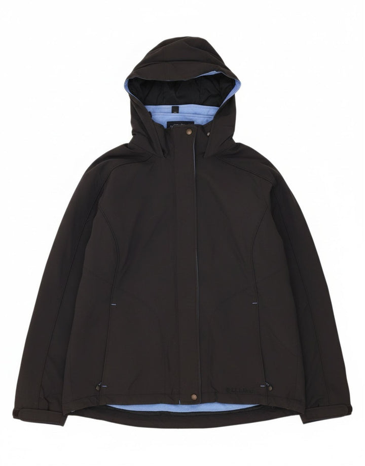 Γυναικείο μπουφάν L.L.Bean με κουκούλα μεγάλου μεγέθους αντιανεμικό UK 14 Μεσαίο Μαύρο