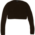 Topshop Γυναικείο Crop Top Μακρύ μανίκι UK 12 Medium Khaki Viscose