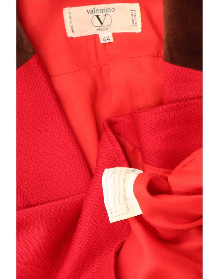 Valentino Womens 2 Button Jacket Blazer EU 44 XL Red Colourblock Wool