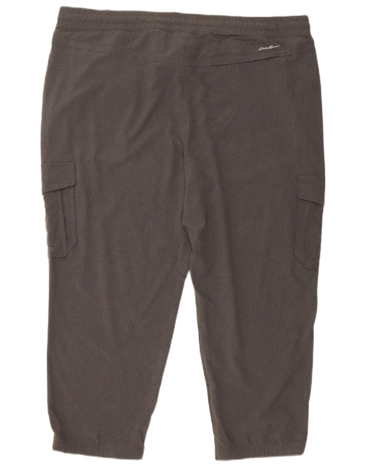 Eddie Bauer Γυναικεία φόρμα φόρμας Capri Cargo Παντελόνι UK 18 XL Grey Polyester