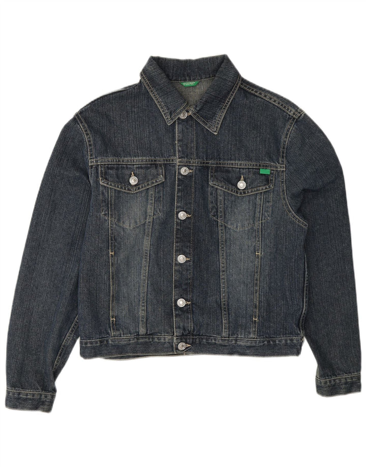 BENETTON Γυναικείο Τζιν Μπουφάν UK 18 XL Μπλε Βαμβακερό