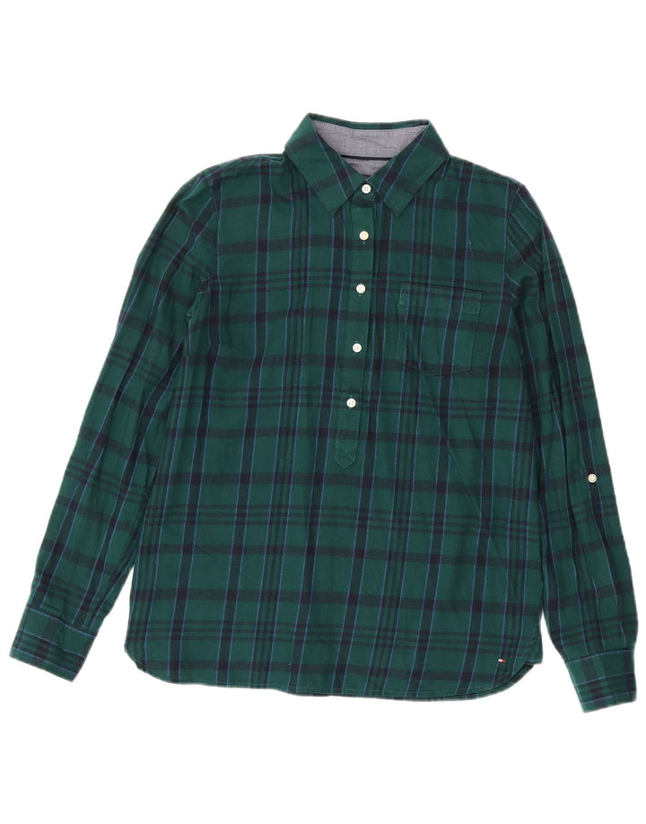 TOMMY HILFIGER Γυναικείο μεγάλο φανελένιο πουκάμισο UK 10 Small Green Check