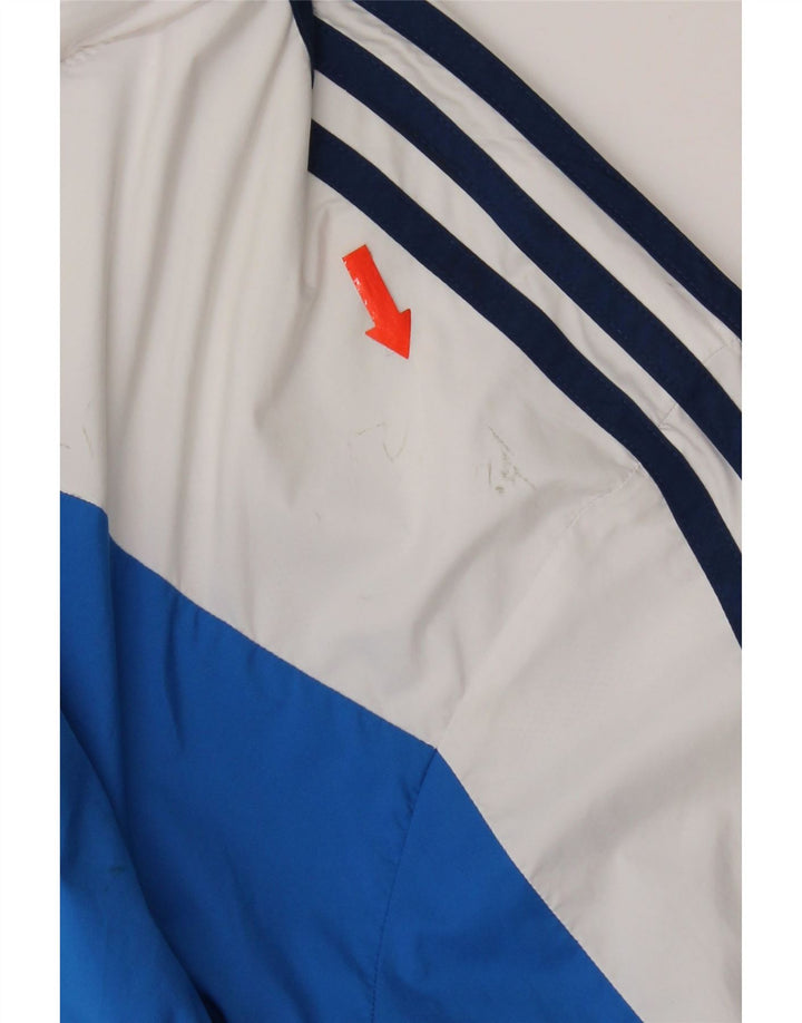 Adidas Ανδρικό μπουφάν βροχής με κουκούλα UK 40 Large Navy Blue Colorblock Πολυεστέρας