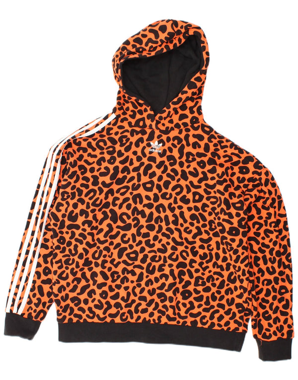 Γυναικεία ADIDAS Rich Mnisi Hoodie Jumper UK 10 Small Orange Animal Print
