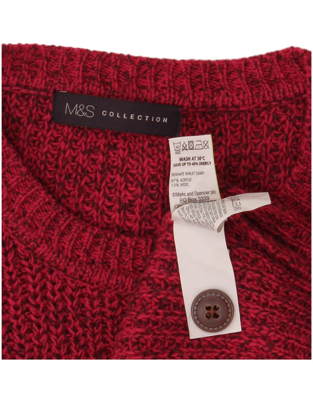 Marks & Spencer Γυναικείο πουλόβερ με ζακέτα UK 10 Small Pink Flecked