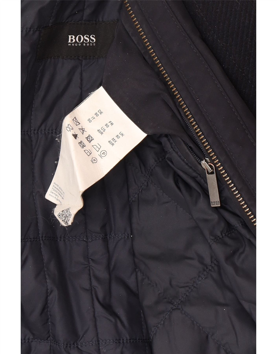 Ανδρικό πανωφόρι Hugo Boss EU 50 Large Navy Blue Wool