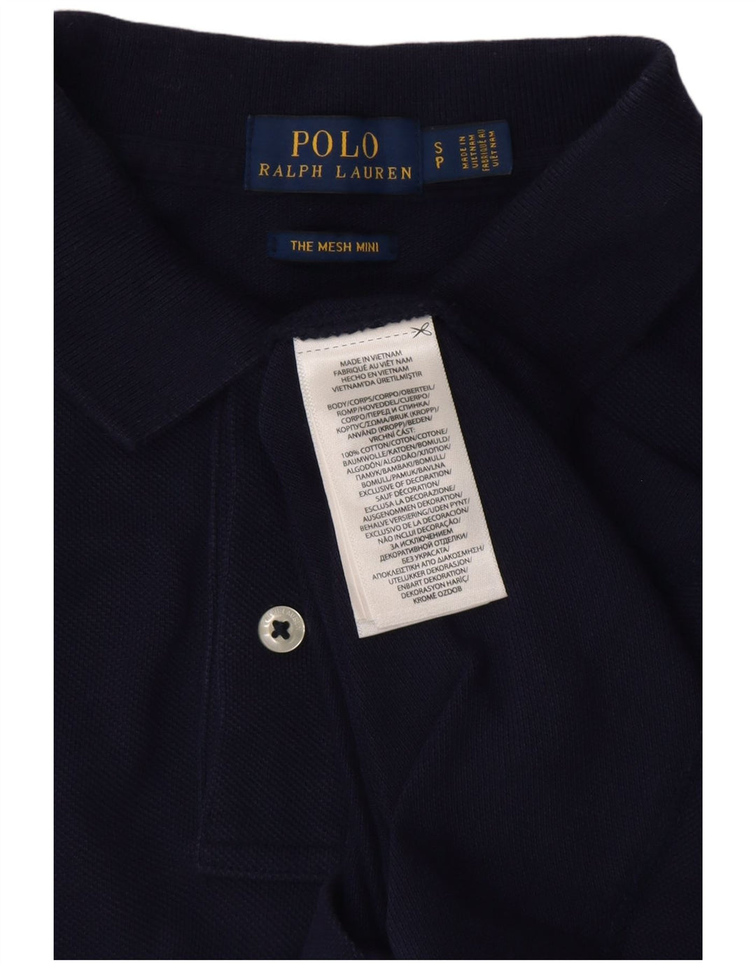 POLO RALPH LAUREN Γυναικείο φόρεμα πόλο Ηνωμένου Βασιλείου 10 Small Navy Blue από βαμβάκι