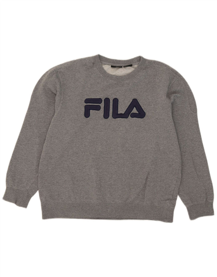 Ανδρικό γραφικό φούτερ Fila Jumper μεγάλο γκρι βαμβακερό