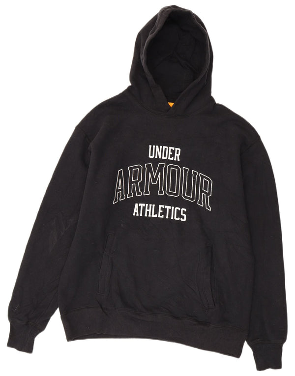 Under Armour Mens Graphic Hoodie Jumper Medium Black Cotton