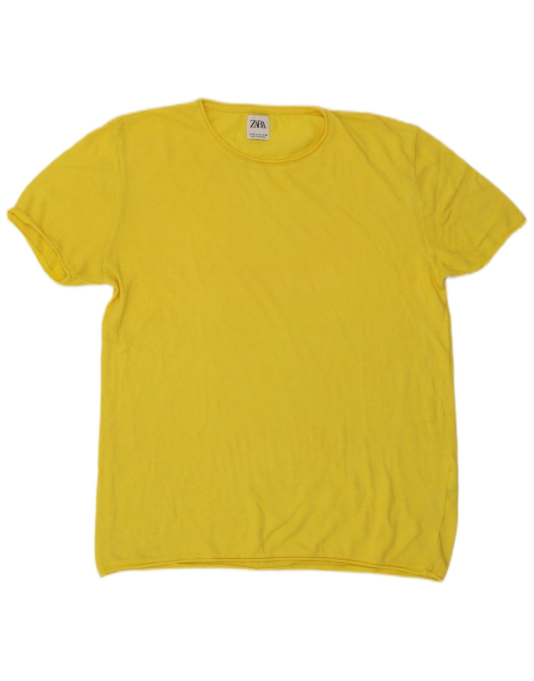 Ανδρικό T-Shirt Zara Τοπ μεσαίο κίτρινο βαμβακερό