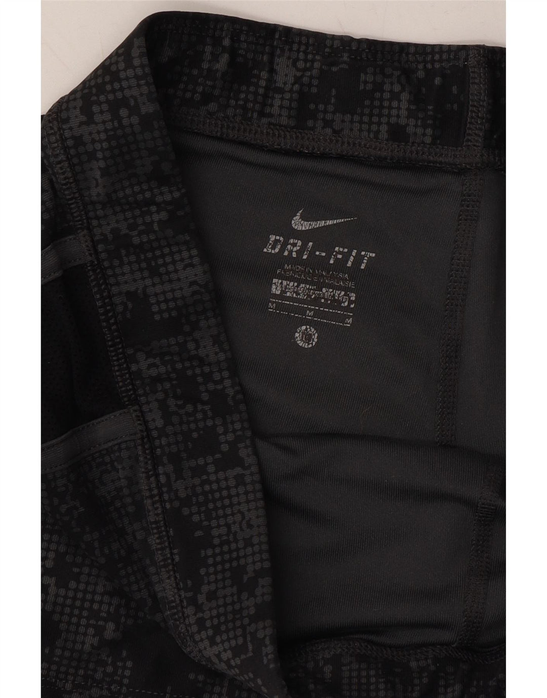 NIKE Womens Dri Fit Sport Shorts UK 14 Medium  Black Spotted Vintage Nike and Second-Hand Nike from Messina Hembry 