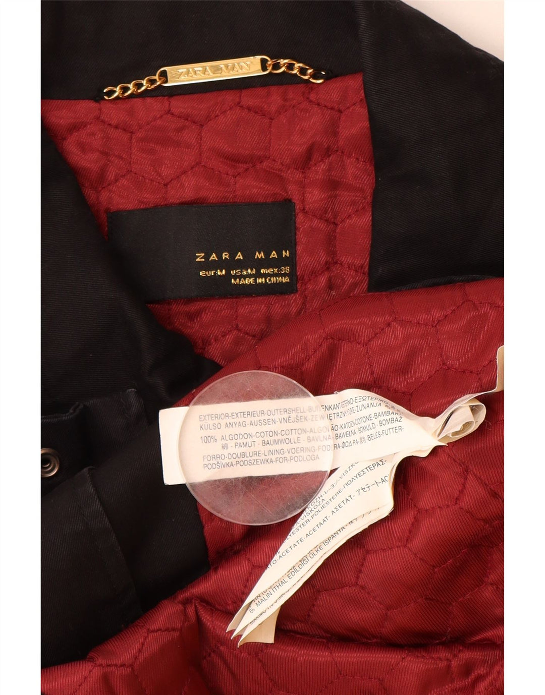 Ανδρικό τζάκετ ZARA Utility UK 38 Μεσαίο Μαύρο Βαμβακερό