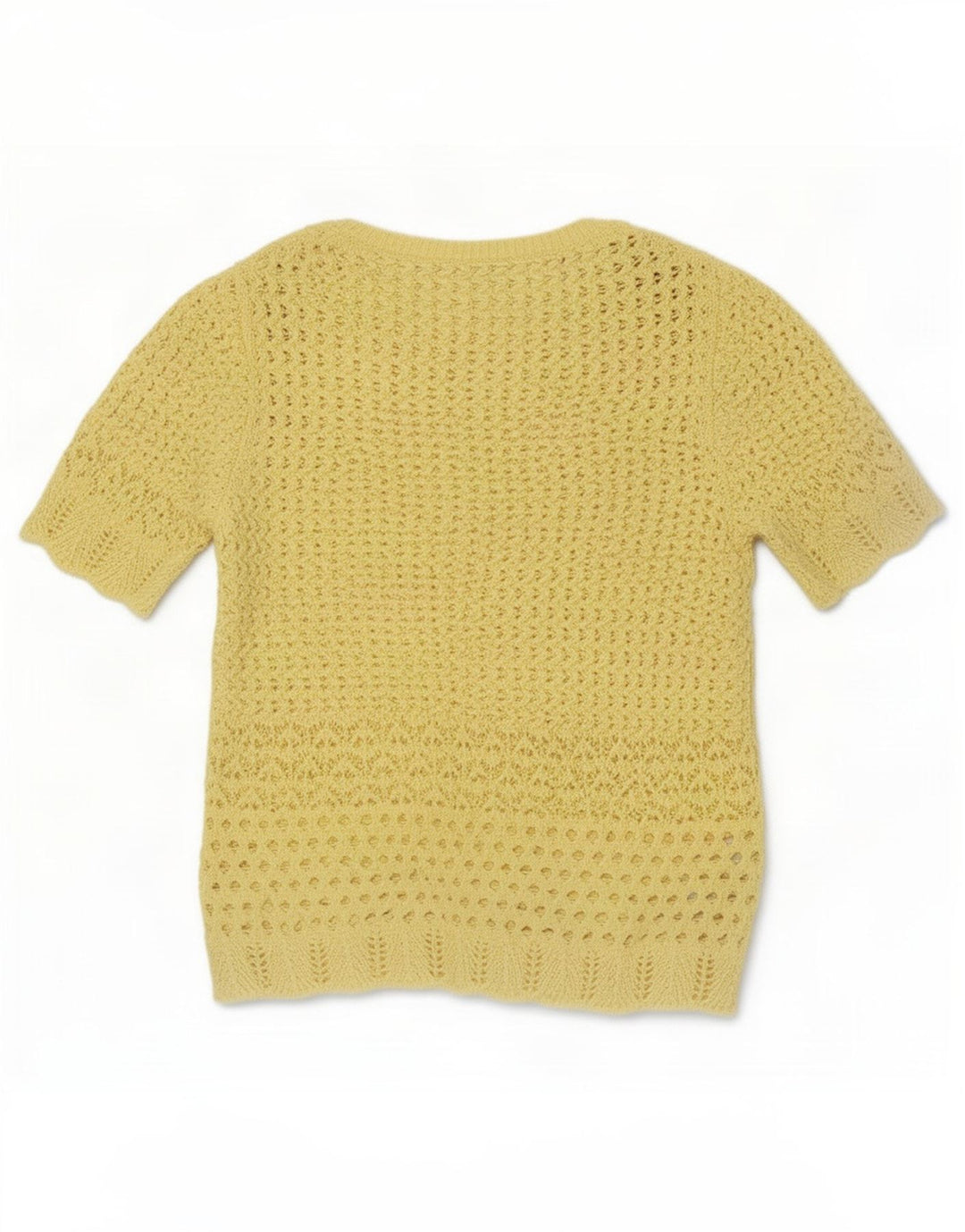 Marks & Spencer Γυναικεία μπλούζα με βελονάκι Top UK 12 Medium Yellow Polyester