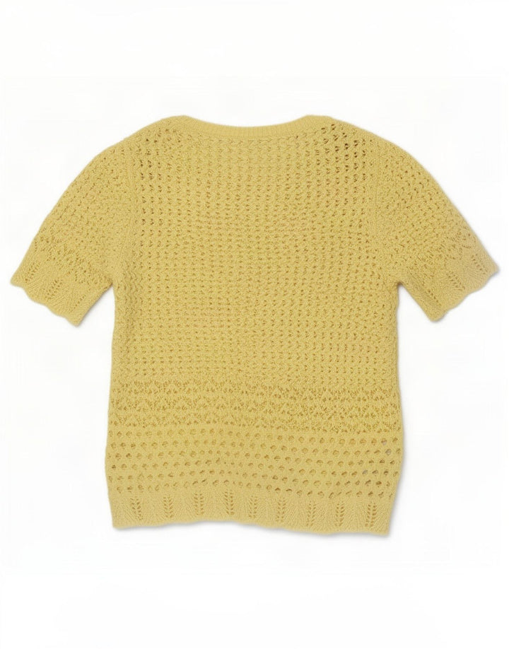 Marks & Spencer Γυναικεία μπλούζα με βελονάκι Top UK 12 Medium Yellow Polyester