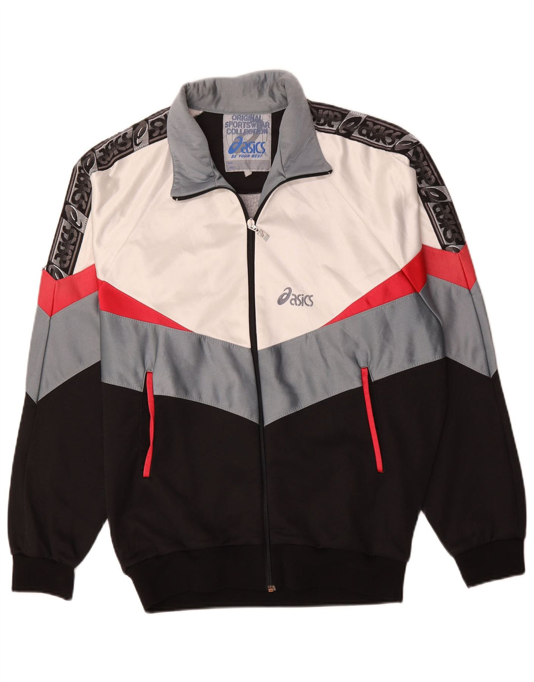 Ανδρική αθλητική φόρμα γραφικών Asics Top Jacket Large Black Colourblock Polyester